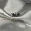 Anillo micro zirconea flores blanca y plata
