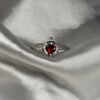 Anillo corazon rojo espada no desmontable micro zirconea
