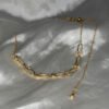 Choker seguro micro zirconea ajustable dorado 40cm