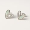 Arete corazon zirconia y tipo opalo