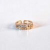 Anillo doble cristal cuadrado ajustable