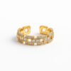 Anillo tipo cadena zirconea ajustable