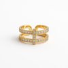 Anillo doble tipo nudo zirconea ajustable