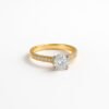 Anillo solitario cuadrado microzirconea #7 #8 #10